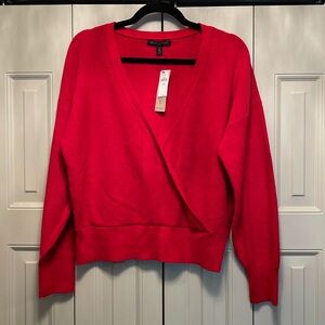 NWT Banana Republic Red Faux Wrap sweater